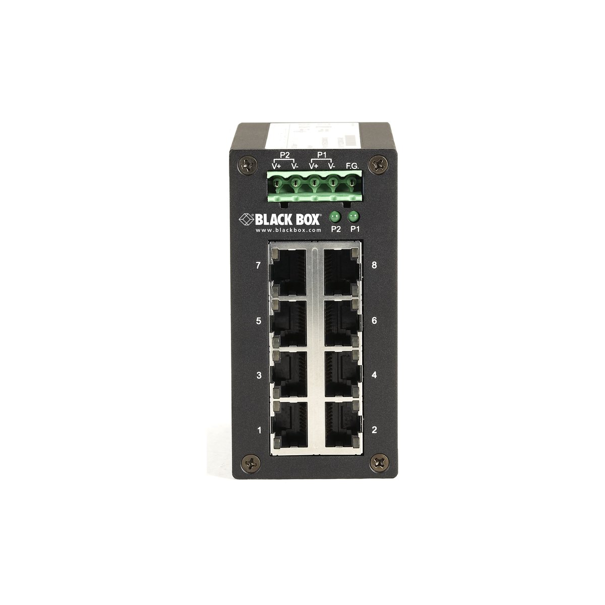 Black Box LGH008A Series Gigabit Ethernet (1000-Mbps) Hardened Temperature Switch - (8) 10/100/1000-Mbps Copper RJ45