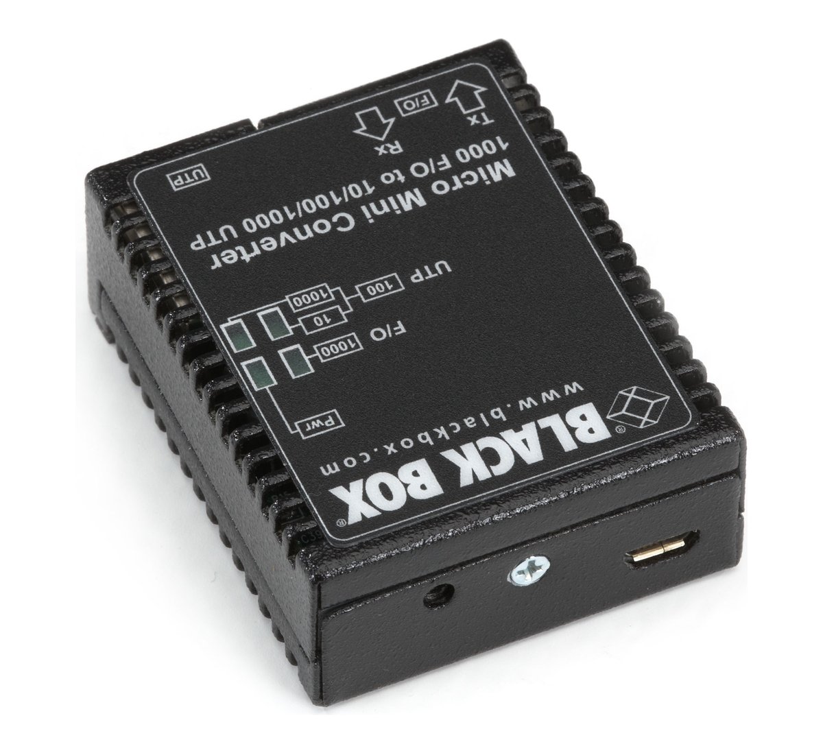 Black Box LMC4000A Gigabit Ethernet (1000-Mbps) Media Converter - 10/100/1000-Mbps Copper to 1000-Mbps Fiber SFP, North America Power Supply - view 2