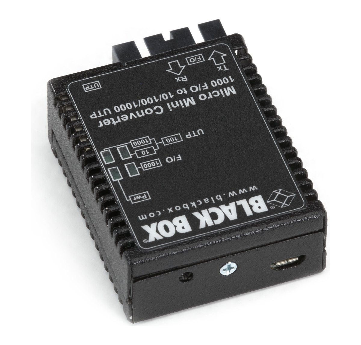 Black Box LMC4004A Micro Mini Gigabit Ethernet (1000-Mbps) Media Converter - 10/100/1000-Mbps Copper to 1000-Mbps Singlemode Fiber, 1310nm, 12km - view 2