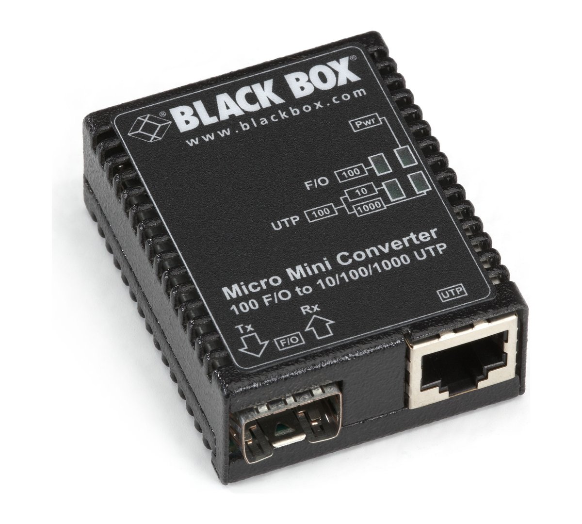 Black Box LMC400A Fast Ethernet (100-Mbps) Media Converter - 10/100/1000-Mbps Copper to 100-Mbps Fiber SFP, North America Power Supply