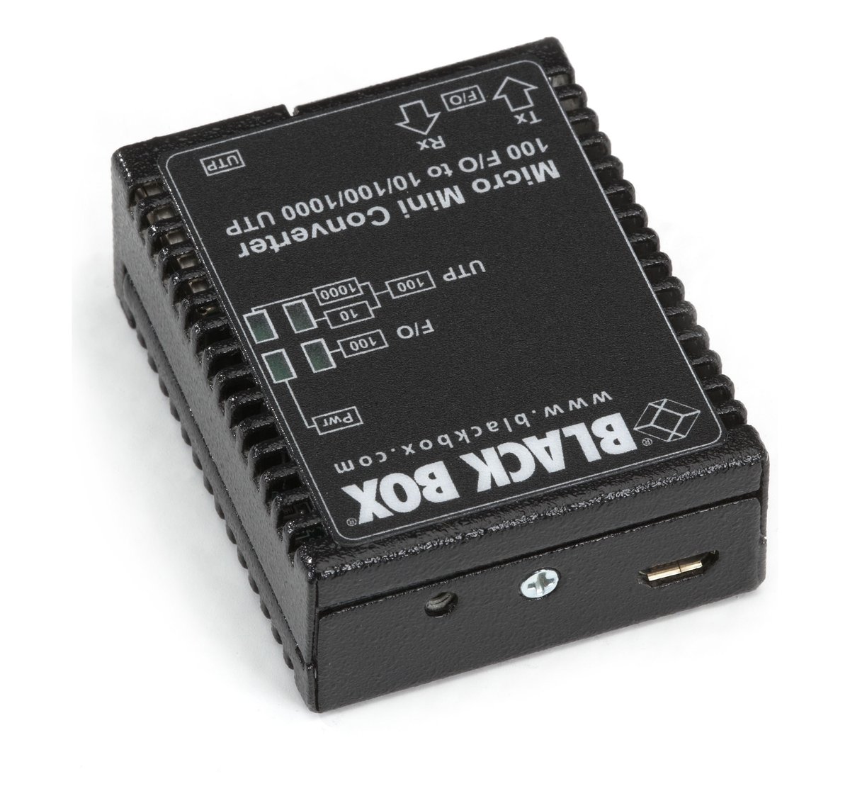 Black Box LMC400A Fast Ethernet (100-Mbps) Media Converter - 10/100/1000-Mbps Copper to 100-Mbps Fiber SFP, North America Power Supply - view 2