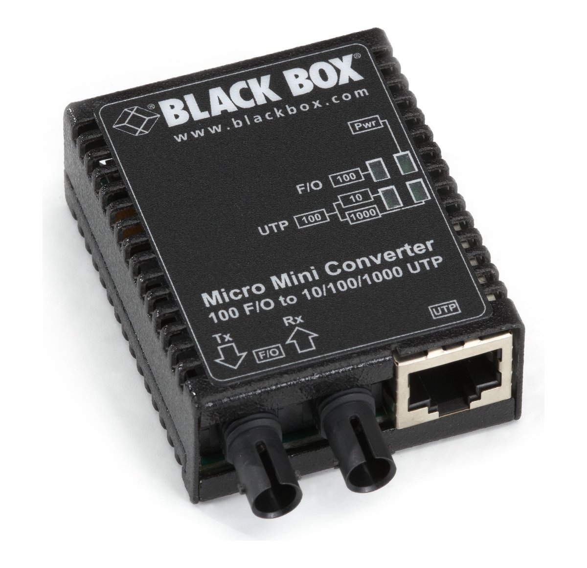 Black Box LMC403A Micro Mini Fast Ethernet (100-Mbps) Media Converter - 10/100/1000-Mbps Copper to 100-Mbps Singlemode Fiber, 1310nm, 30km product image