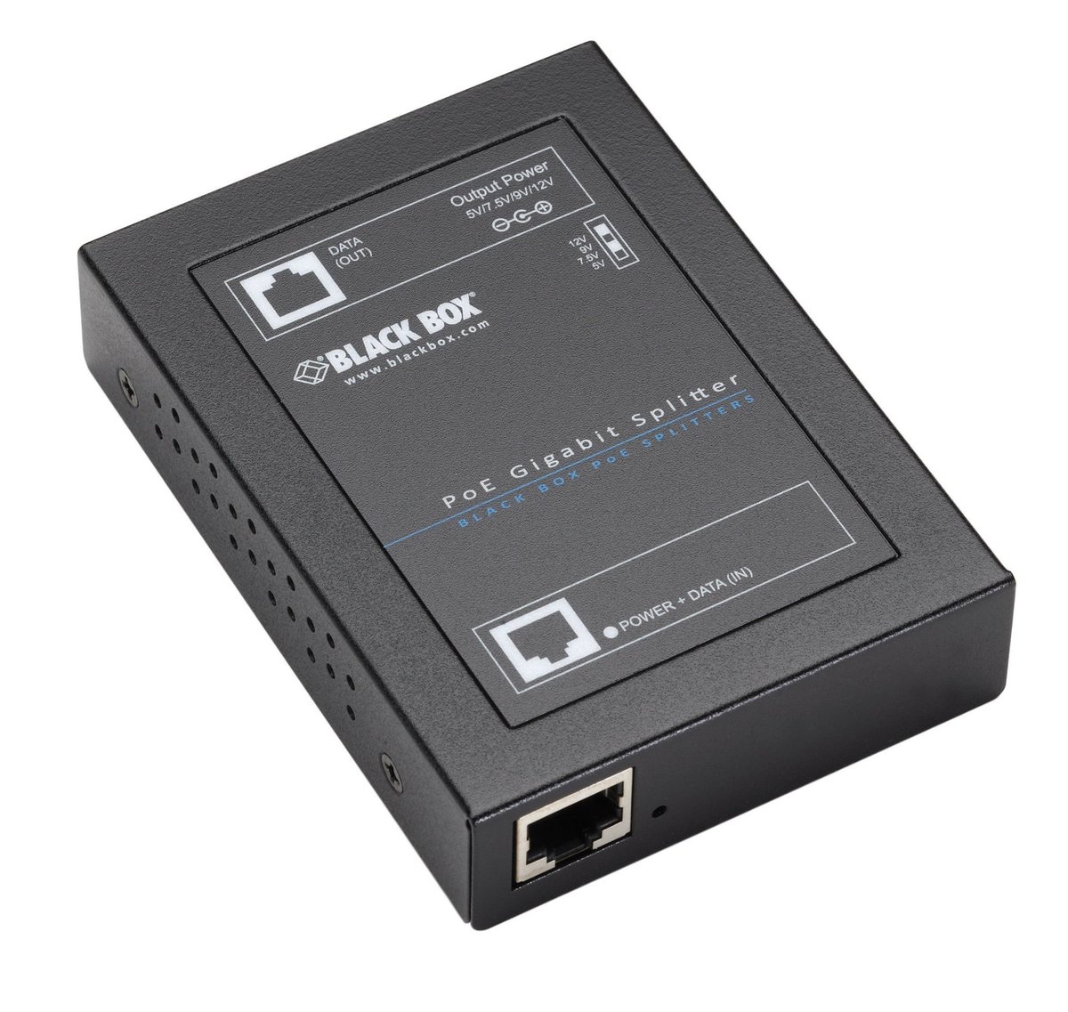 Black Box LPS2001 PoE+ Gigabit Splitter - 5-12-VDC, 6-Amp