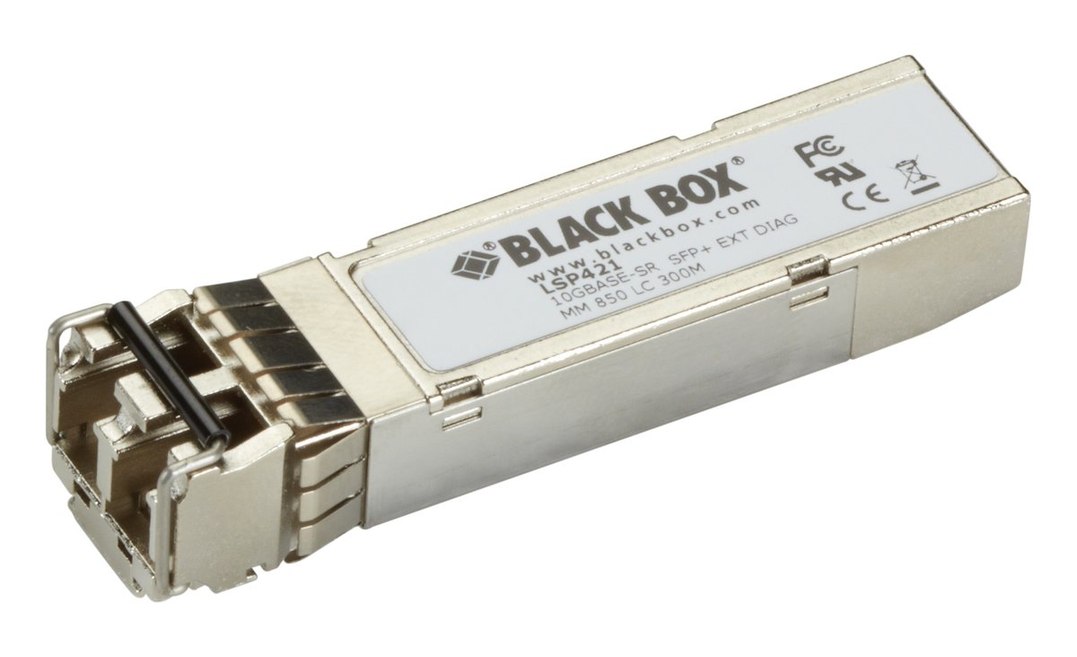 Black Box LSP421 10G (10-Gbps) SFP+ with Extended Diagnostics - (1) 10-Gbps Multimode Fiber, 850nm, 300m, LC