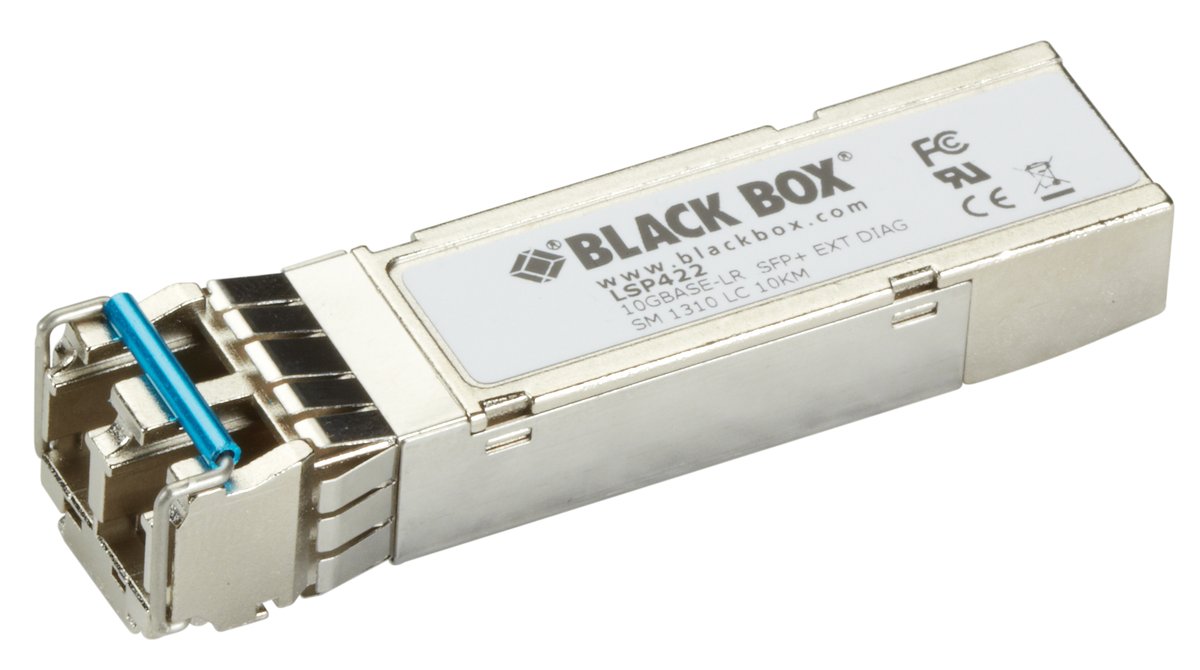 Black Box LSP422 10G (10-Gbps) SFP+ with Extended Diagnostics - (1) 10-Gbps Singlemode Fiber, 1310nm, 10km, LC