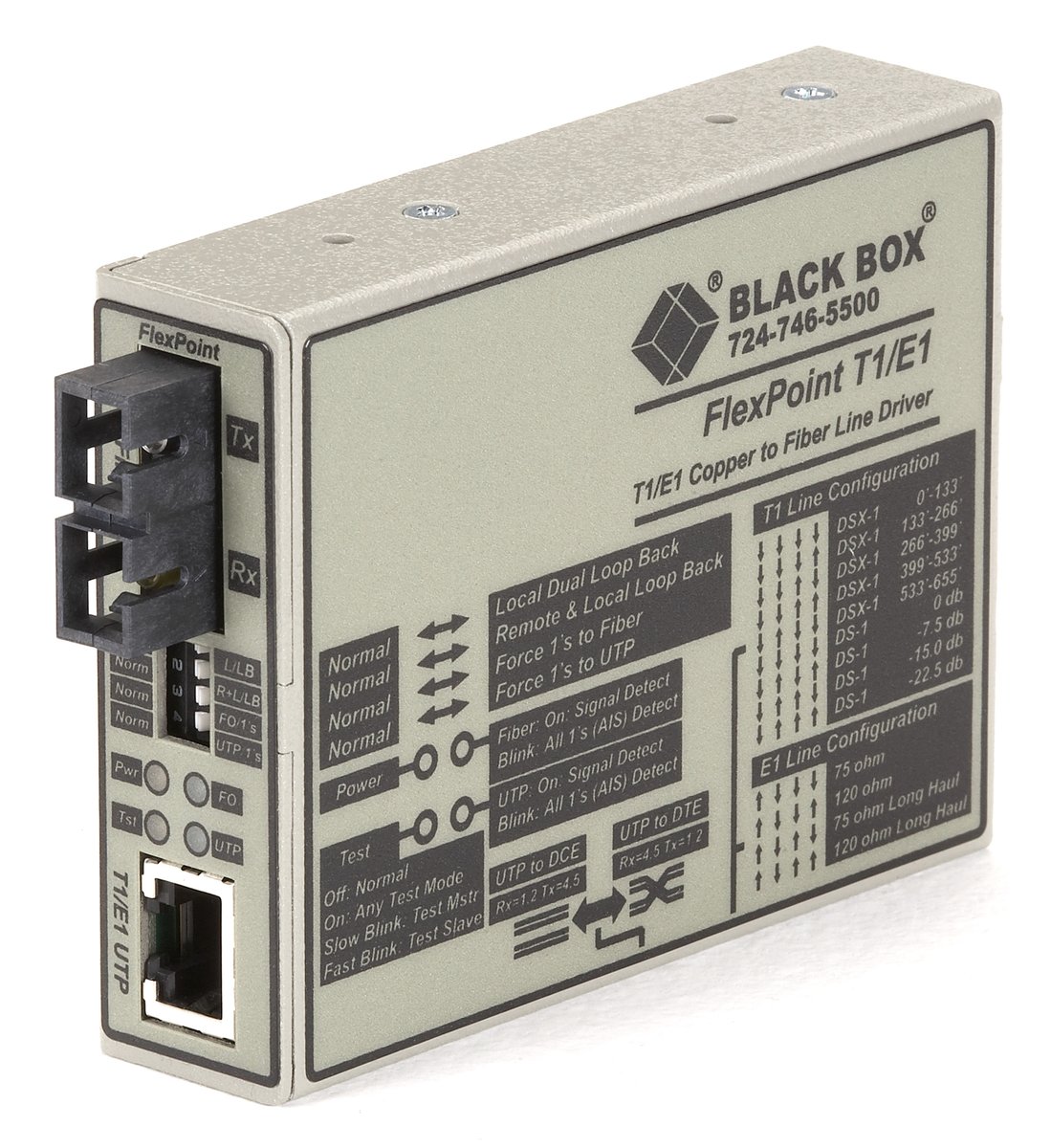 Black Box ME662A-SSC Flexpoint Async RS232 Extender - Fiber DB9 Female SC SM 30-km