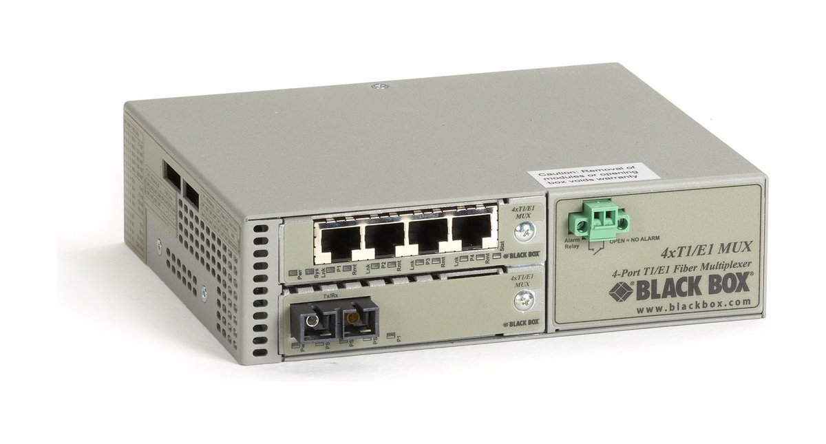 Black Box MT1430A-SM-SC T1/E1 Multiplexor with Fiber Extension - Singlemode, 30-km, Dual SC, 4-Port