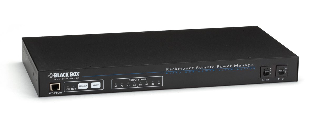 Black Box PS582A-R2 Horizontal Rackmount Remote Power Manager - 208-240-VAC, Dual-Circuit, (8) IEC-320-C13 Outlet - view 2