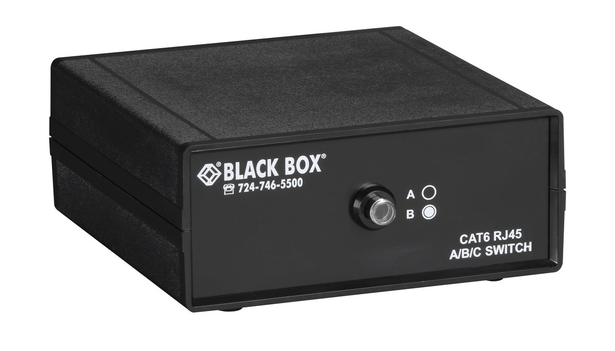 Black Box SW1030A RJ45 2-to-1 CAT6 Ethernet 10G Manual Desktop Switch