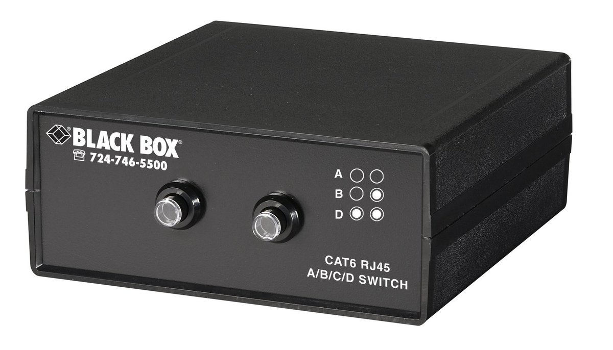 Black Box SW1031A RJ45 3 to 1 CAT6 Ethernet 10G Manual Desktop Switch
