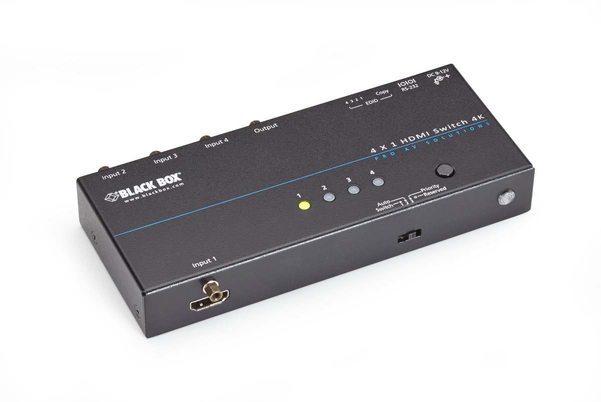 Black Box VSW-HDMI4X1-4K 4K HDMI Switch, 4 x 1
