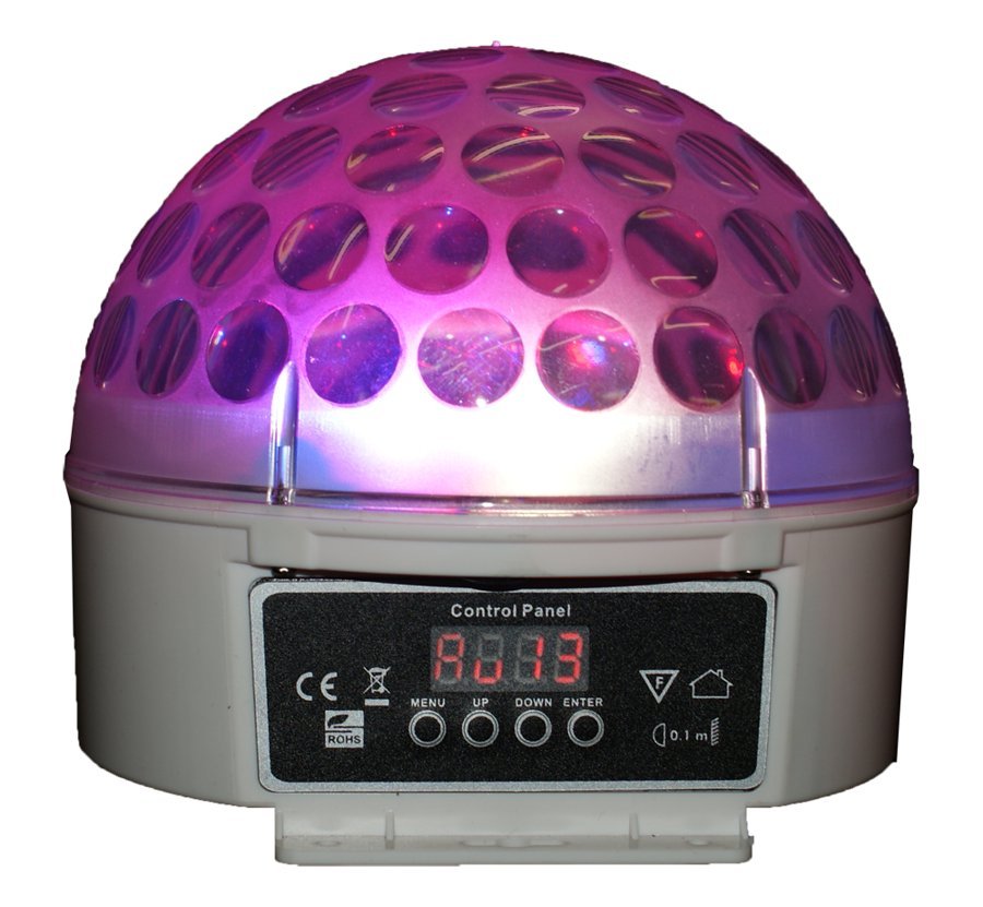 Blizzard Lighting Snowball Mirror Ball, Light Source: 4x 3-Watt Red/Green/Blue/White LED
