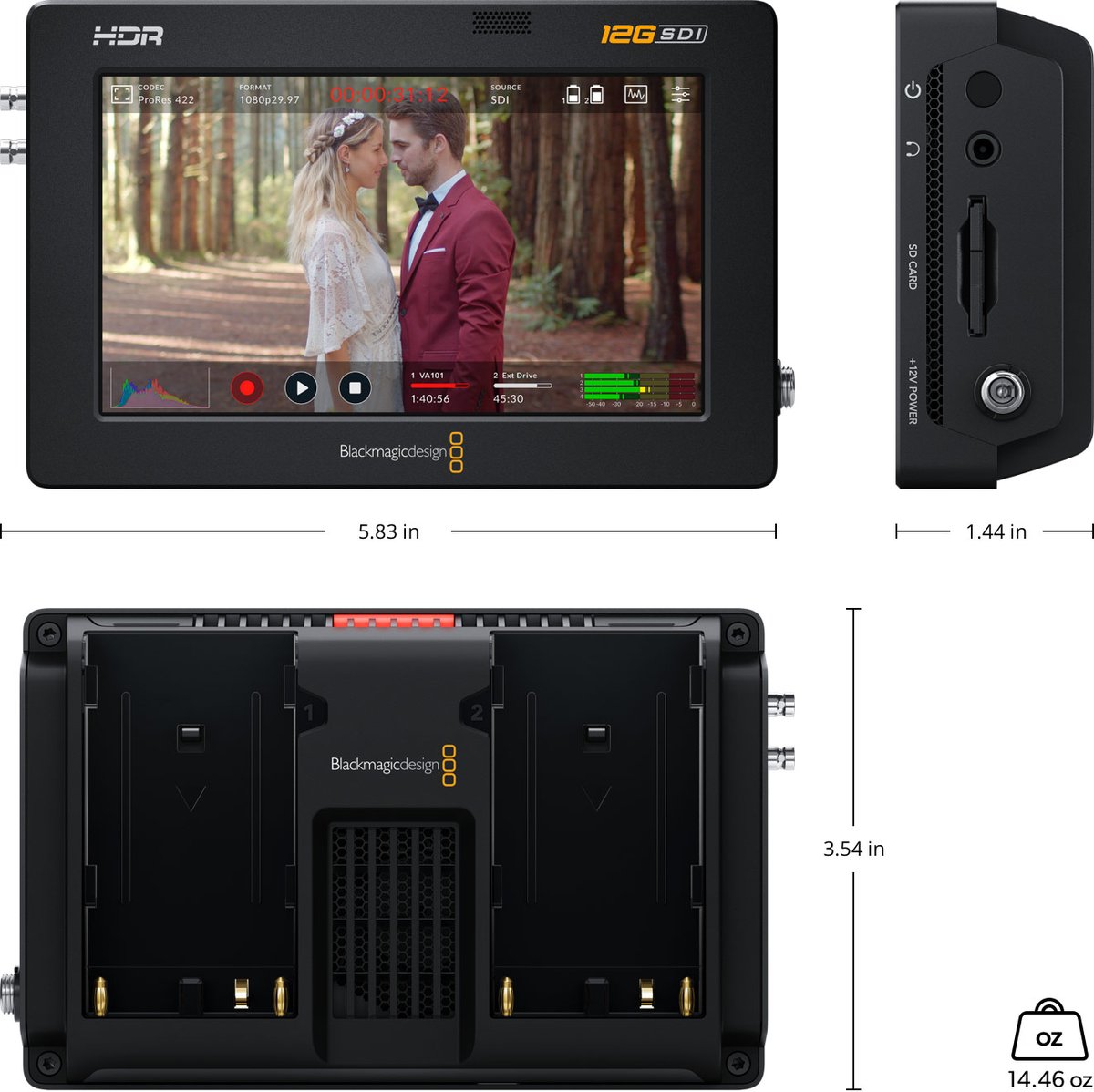 Blackmagic Video Assist 5" 12G HDR Recorder - view 3
