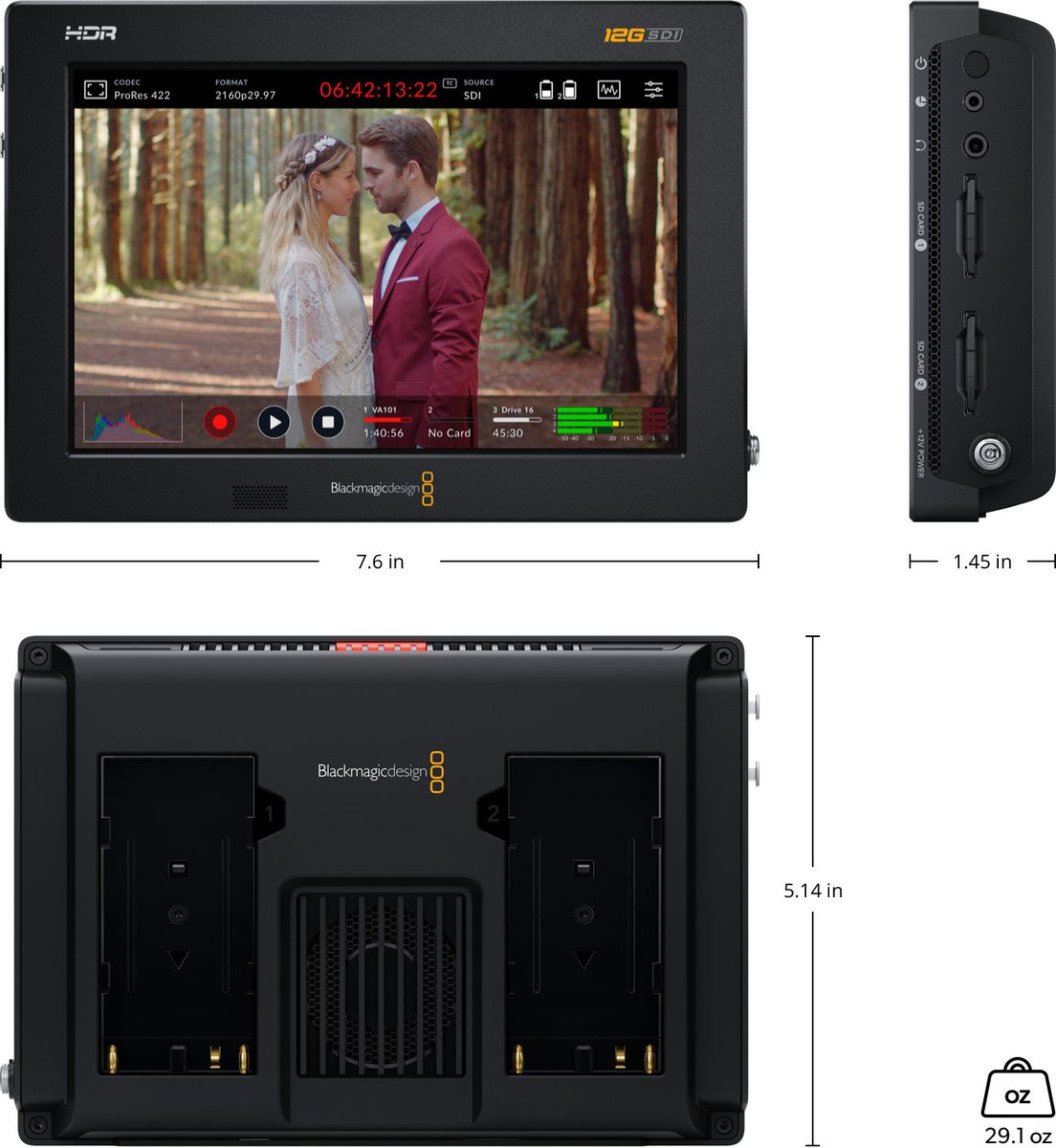 Blackmagic Video Assist 7" 12G HDR Recorders - view 3