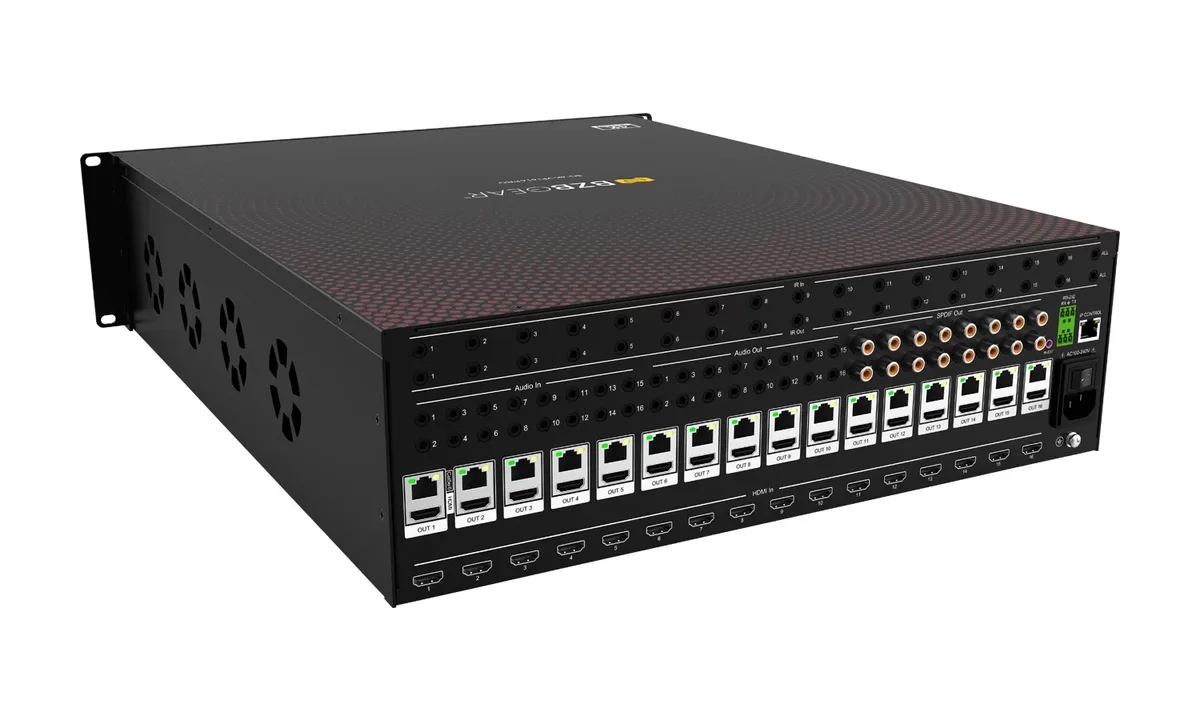 BZBGear BG-4K-VP1616PRO 16x16 Seamless Matrix, Video Wall and Multiviewer Kit with 16 Receivers - view 5