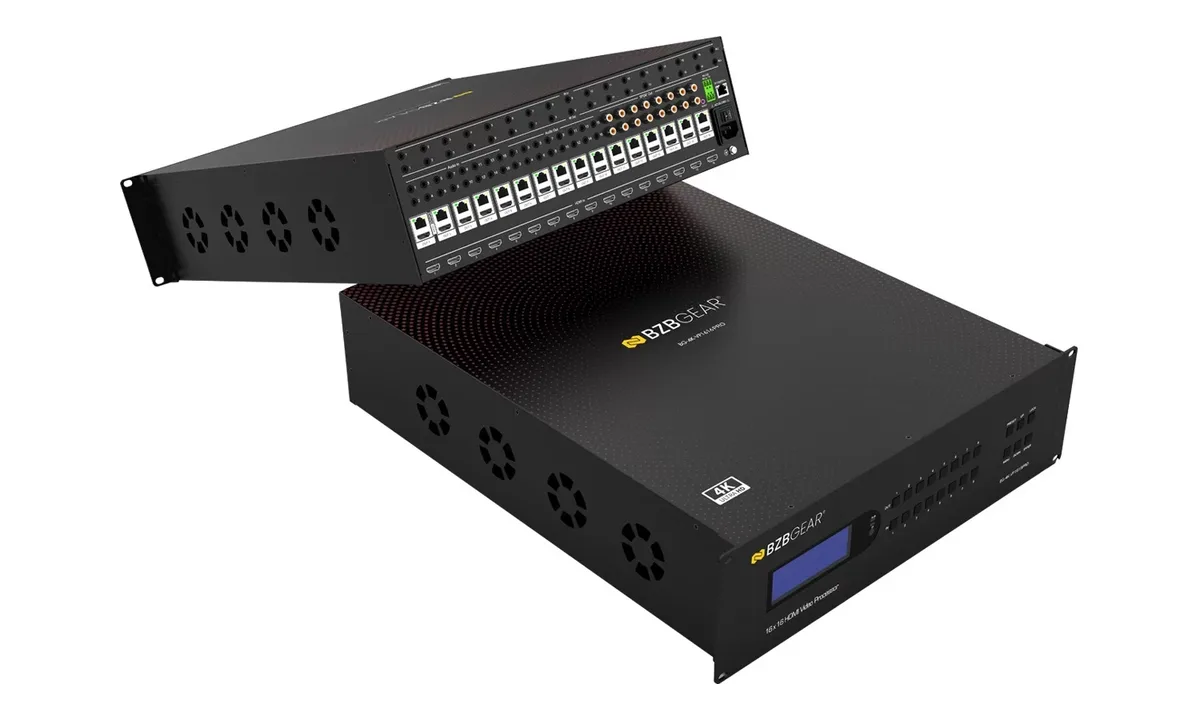 BZBGear BG-4K-VP1616PRO 16x16 Seamless Matrix, Video Wall and Multiviewer Kit with 16 Receivers - view 6