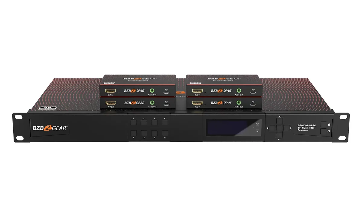 BZBGear BG-4K-VP44PRO 4x4 Seamless Matrix Kit with Four Receivers - view 3