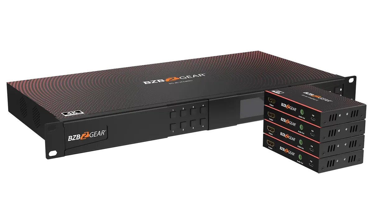 BZBGear BG-4K-VP44PRO 4x4 Seamless Matrix Kit with Four Receivers - view 4