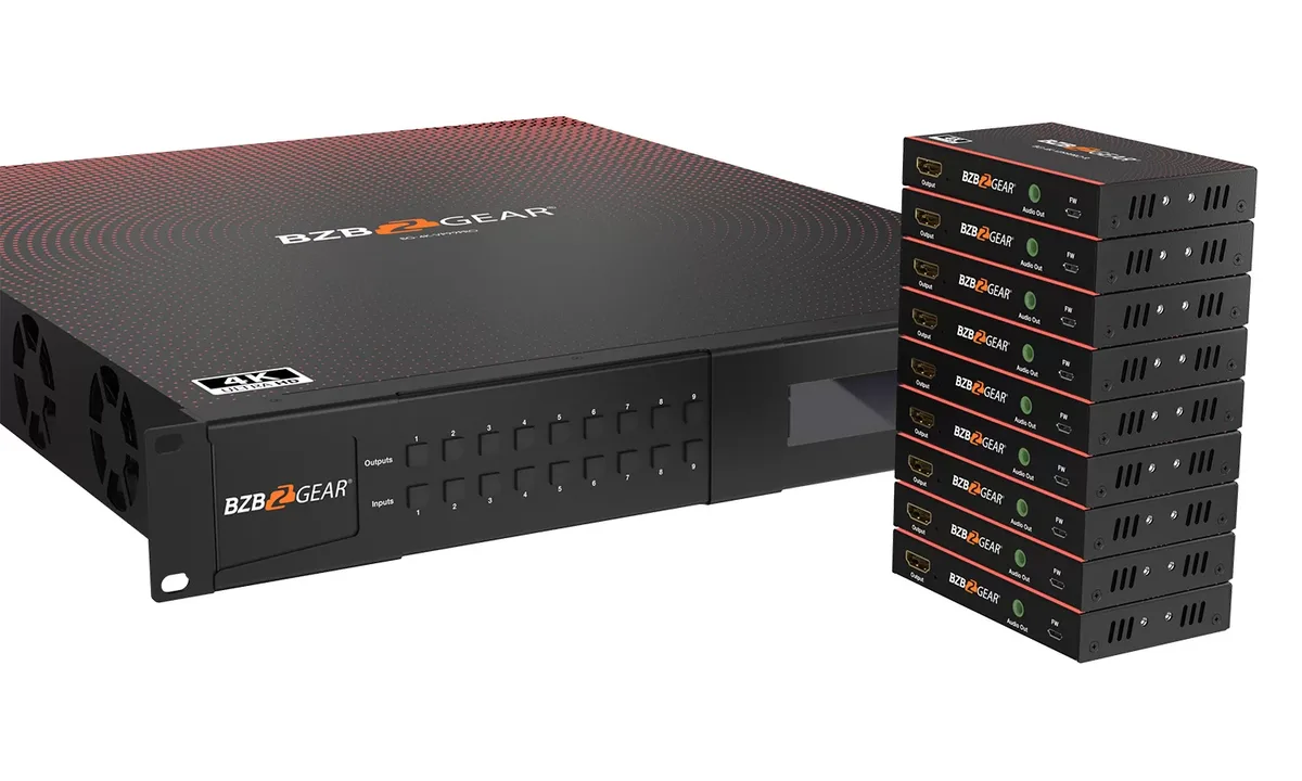 BZBGear BG-4K-VP99PRO 9x9 Seamless Matrix Kit with Nine Receivers - view 4