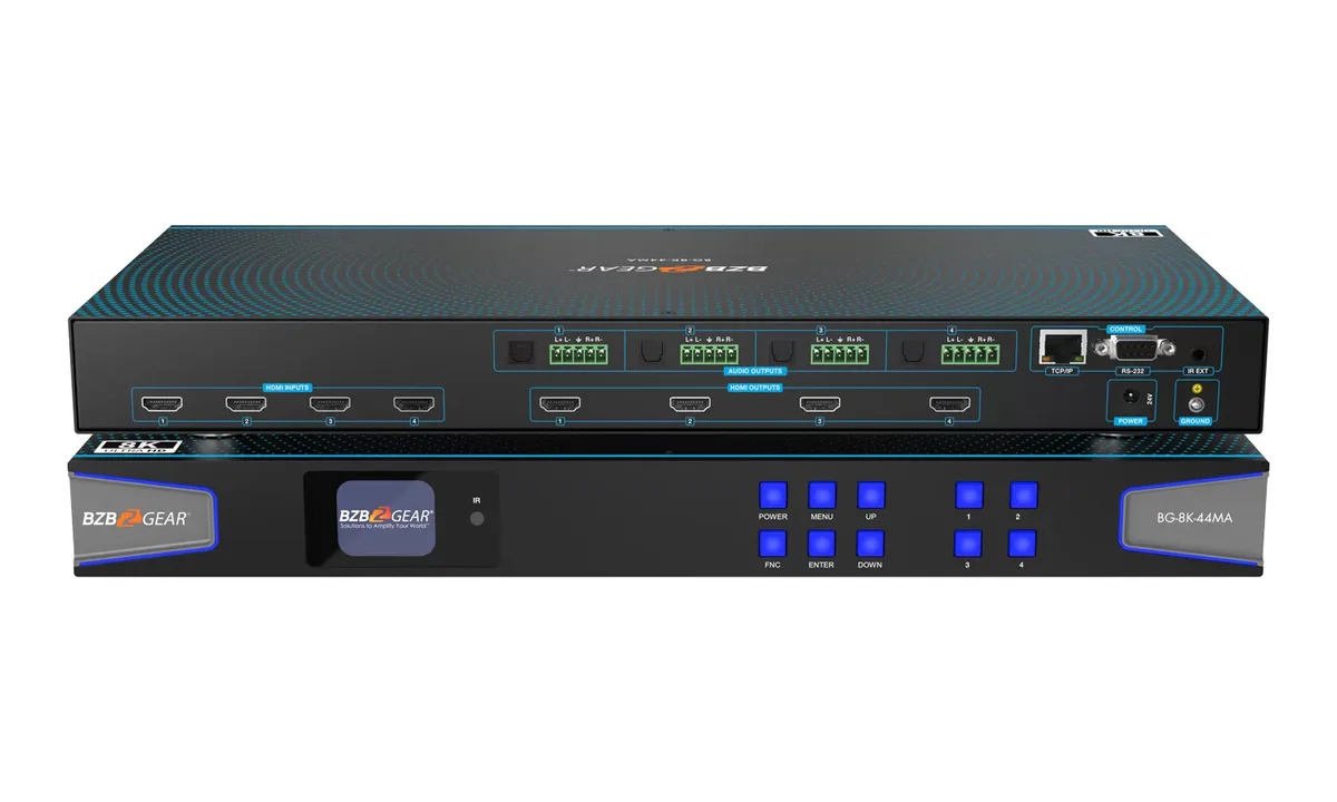 BZBGear BG-8K-44MA 4x4 8K HDMI 2.1 Matrix Switcher - view 2