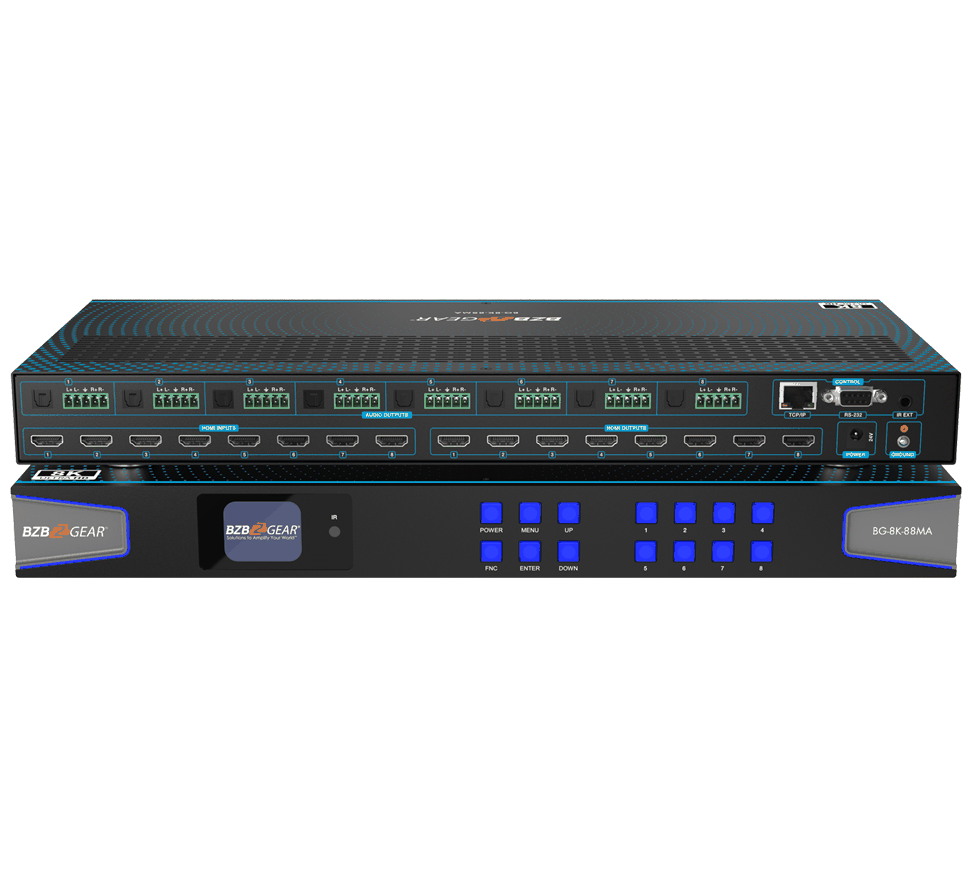 BZBGear BG-8K-88MA 8x8 8K HDMI 2.1 Matrix Switcher