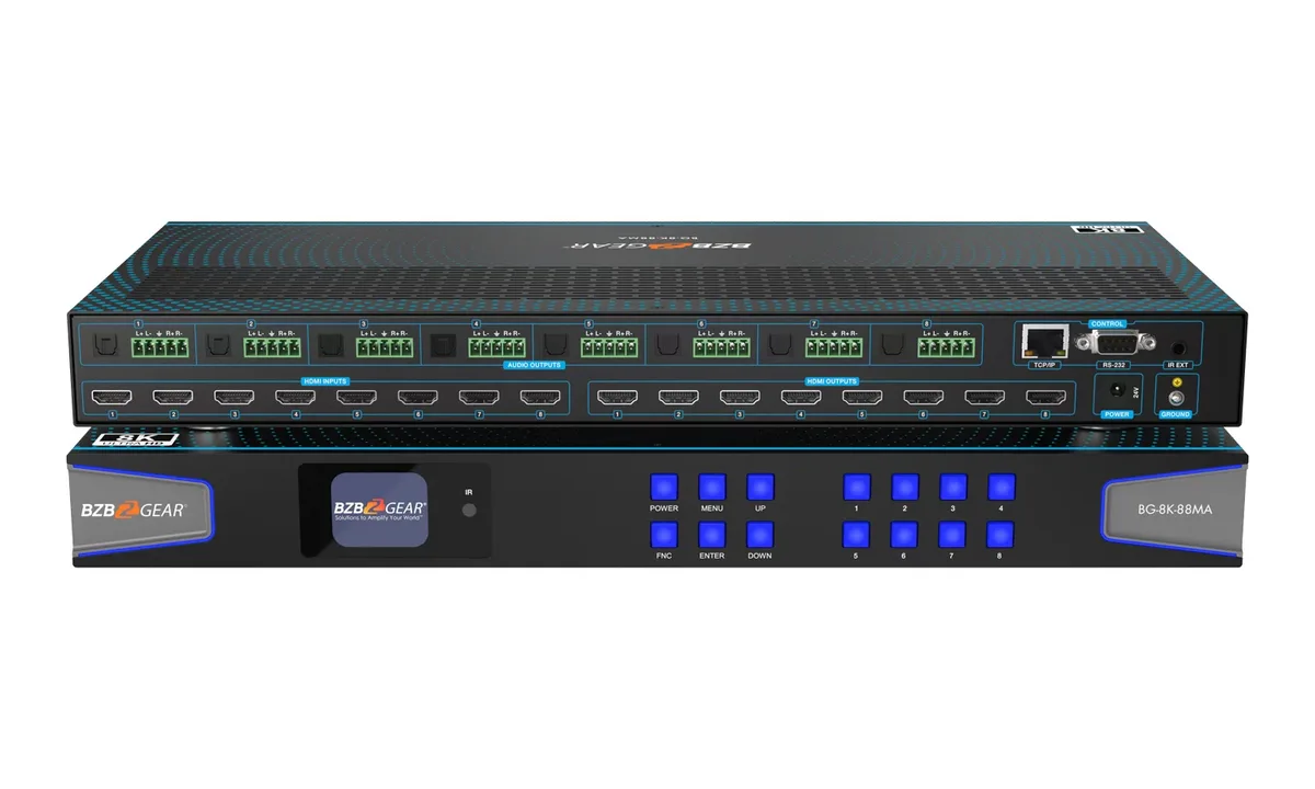 BZBGear BG-8K-88MA 8x8 8K HDMI 2.1 Matrix Switcher - view 2