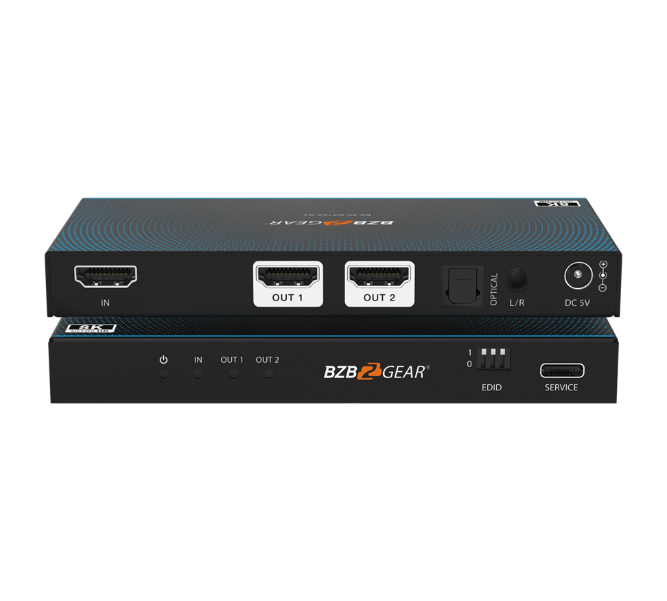 BZBGear BG-8K-DA12A-G2 1x2 8K HDMI Splitter with Audio De-Embedding