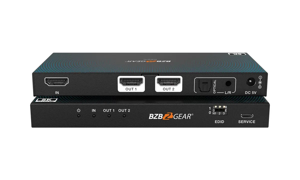 BZBGear BG-8K-DA12A 1x2 8K HDMI Splitter with Audio De-Embedding - view 2