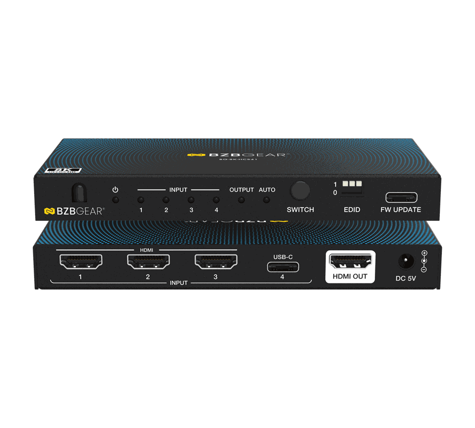 BZBGear BG-8K-HCS41 4x1 8K HDMI and USB-C Switcher