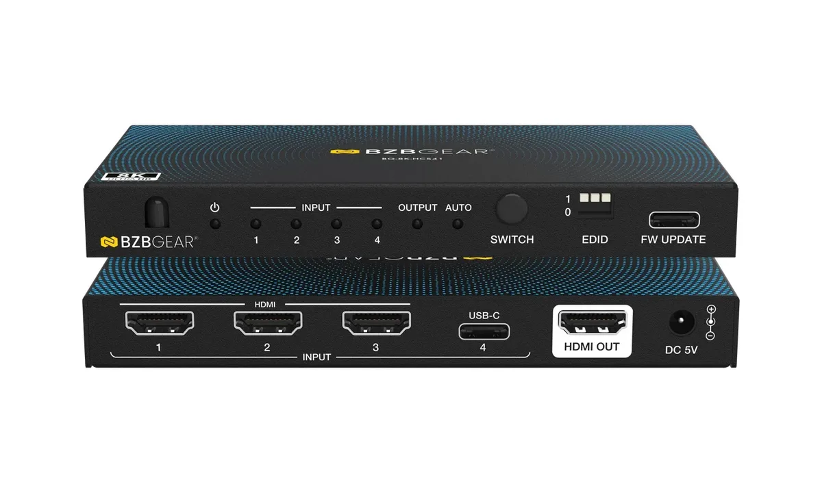 BZBGear BG-8K-HCS41 4x1 8K HDMI and USB-C Switcher - view 2