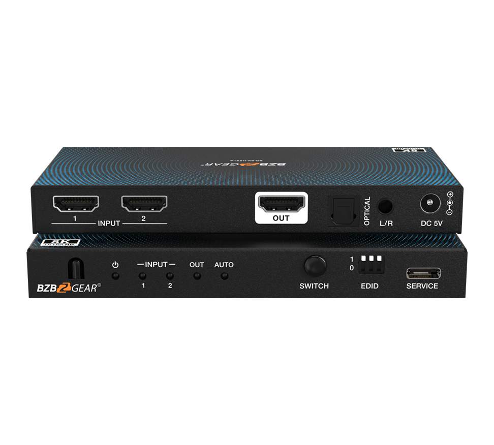 BZBGear BG-8K-HS21A 2x1 8K HDMI Switcher with Audio De-Embedding