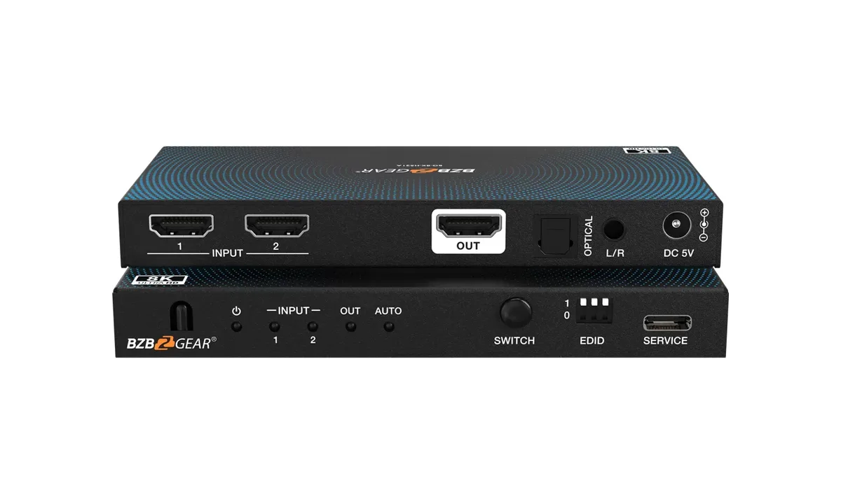 BZBGear BG-8K-HS21A 2x1 8K HDMI Switcher with Audio De-Embedding - view 2