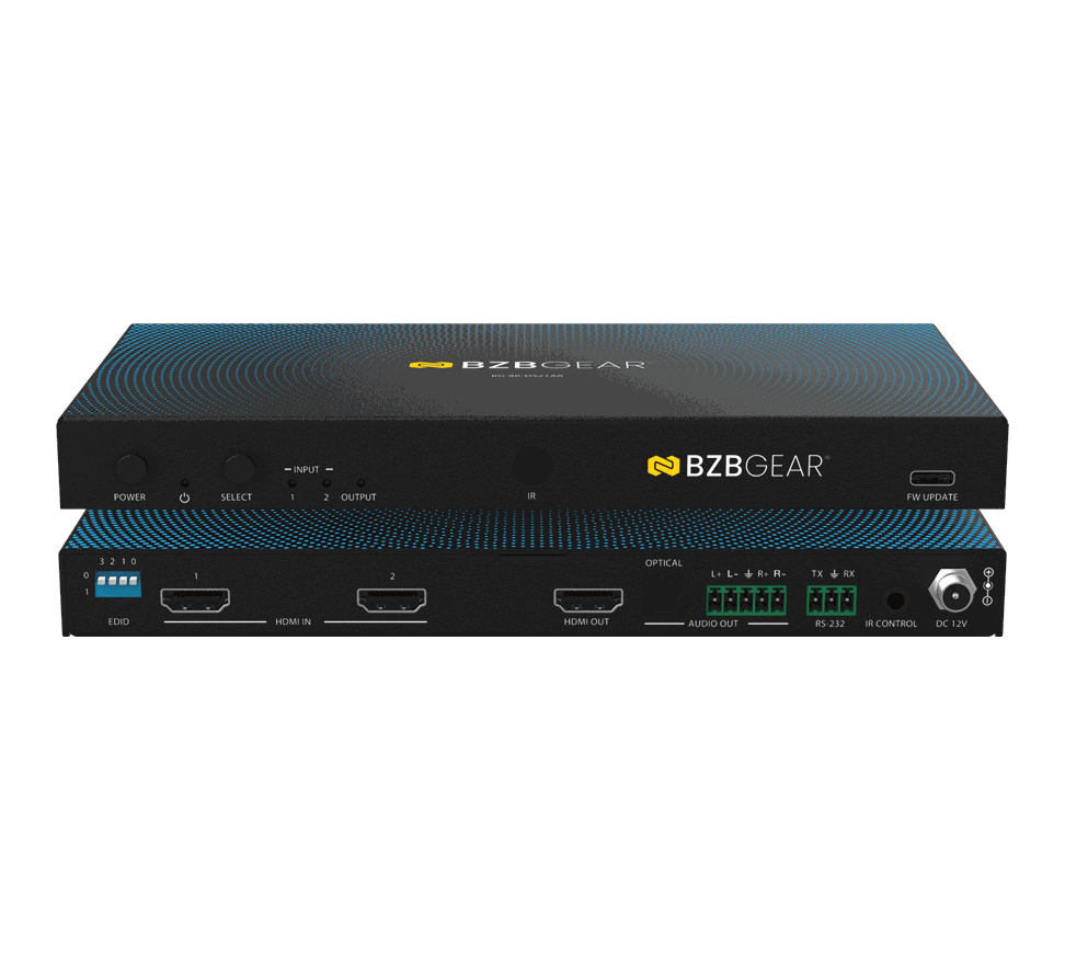 BZBGear BG-8K-HS21AR 2x1 8K HDMI Switcher with RS-232 and Gain Control