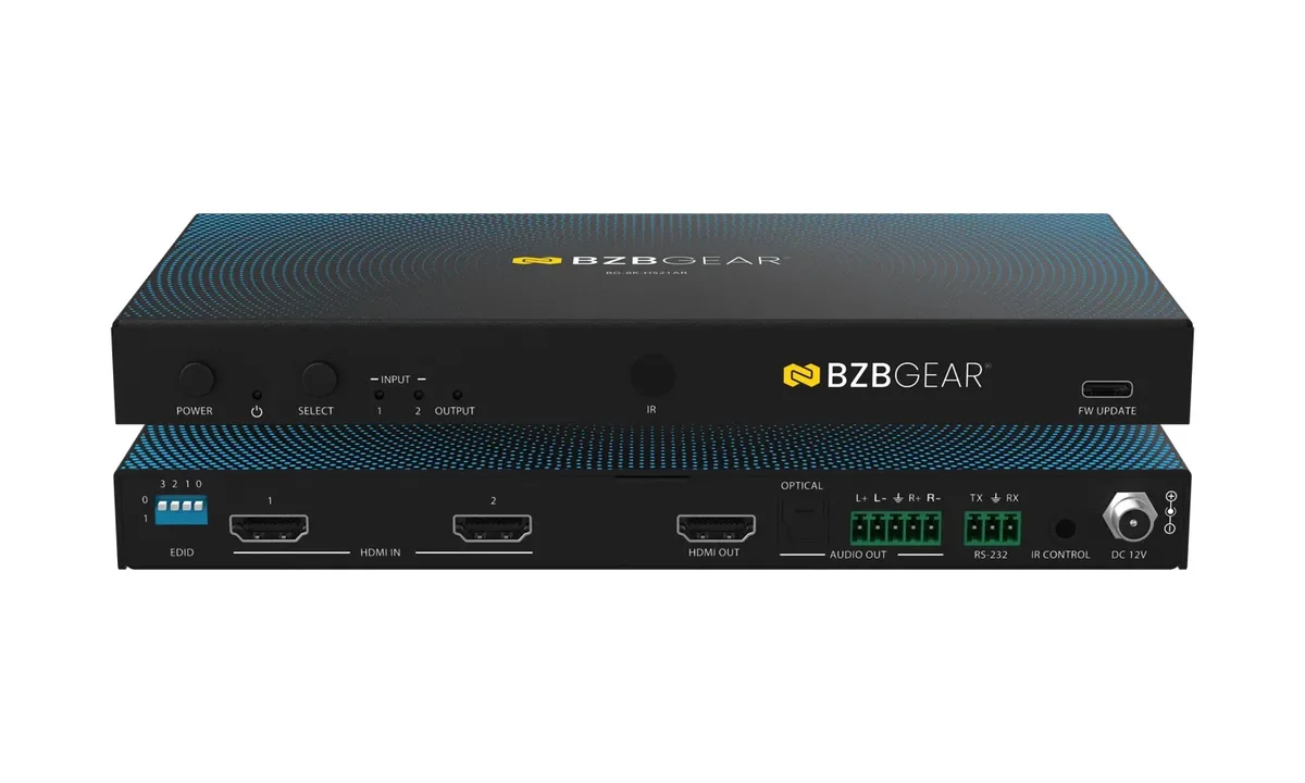 BZBGear BG-8K-HS21AR 2x1 8K HDMI Switcher with RS-232 and Gain Control - view 2