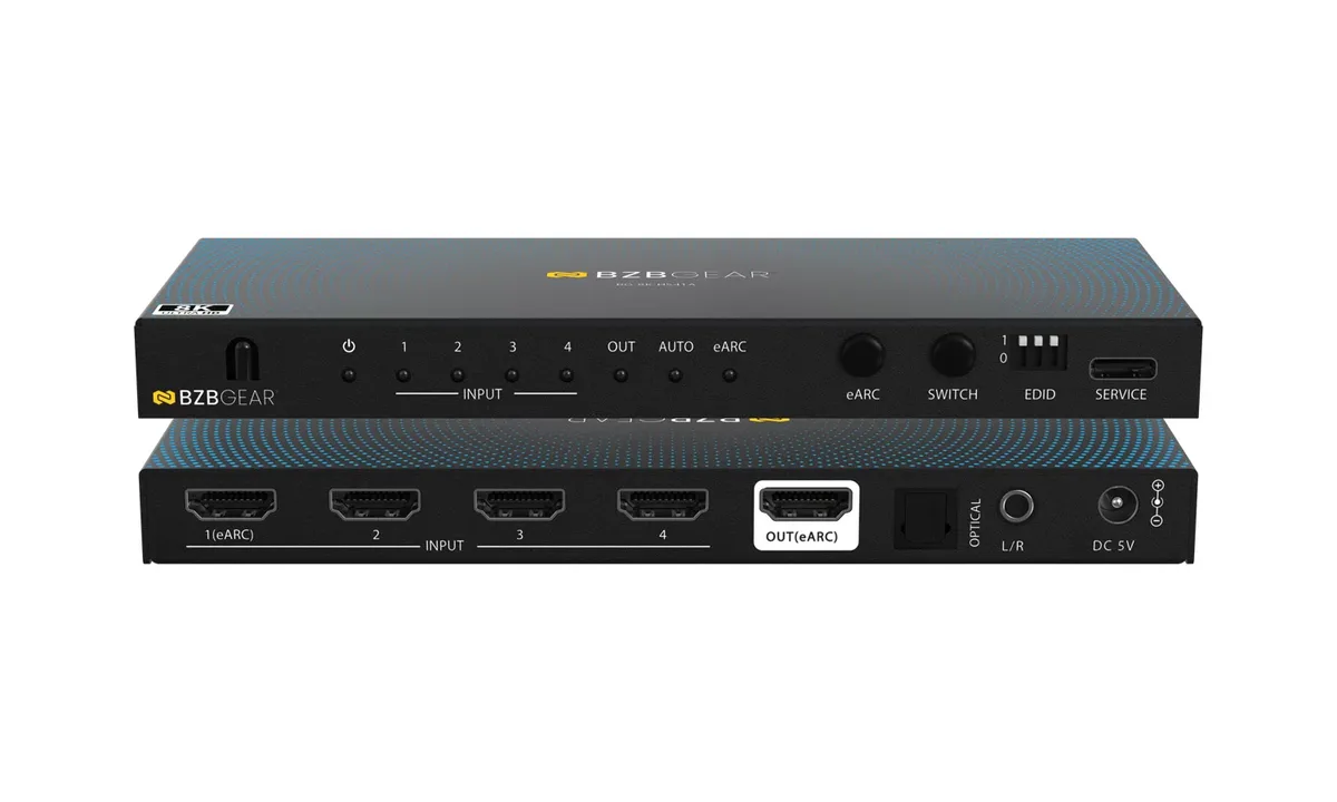 BZBGear BG-8K-HS41A 4x1 8K HDMI Switcher with Audio De-Embedding - view 2