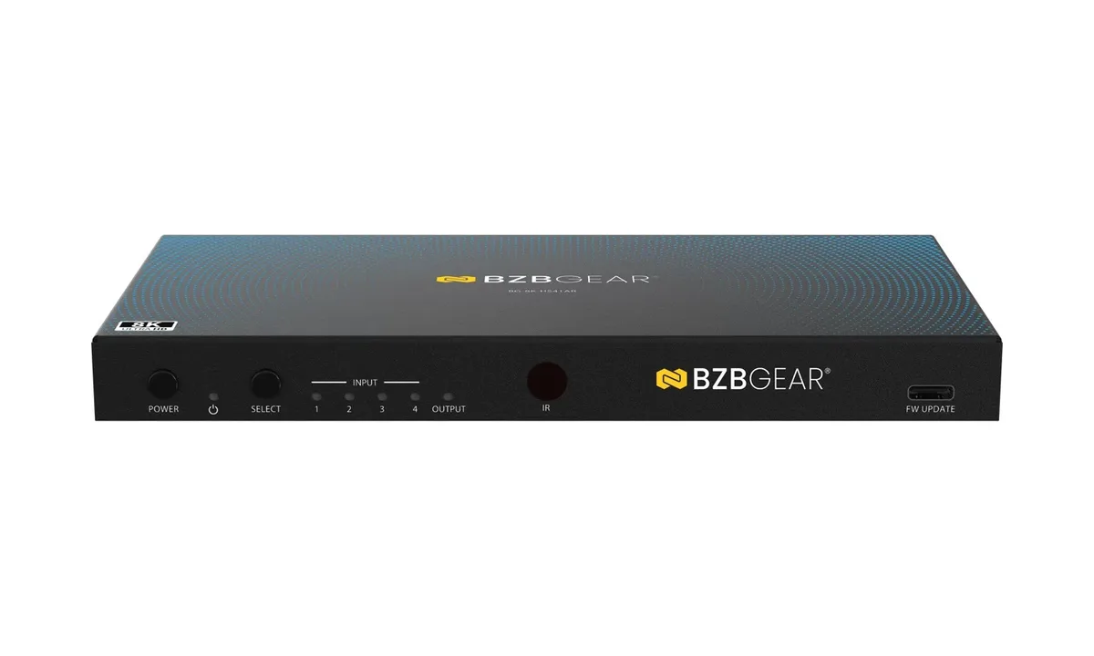 BZBGear BG-8K-HS41AR 4x1 8K HDMI Switcher with RS-232 and Gain Control - view 3