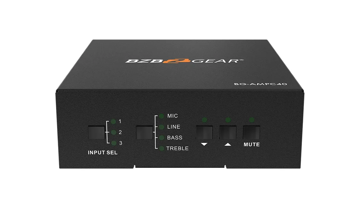 BZBGear BG-AMPC40 40W 70V/100V Amplifier with Mic Ducking - view 2