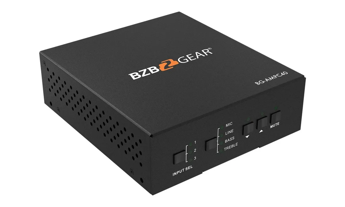 BZBGear BG-AMPC40 40W 70V/100V Amplifier with Mic Ducking - view 3
