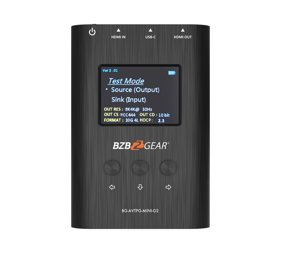 BZBGear BG-AVTPG-MINI-G2 Handheld HDMI 2.1 Test Generator and Analyzer