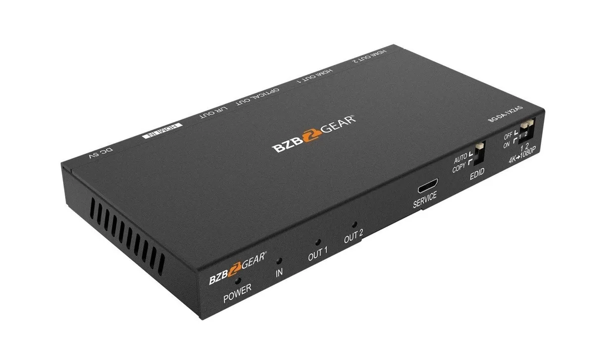 BZBGear BG-DA-1X2AS 1x2 4K HDMI Splitter with Downscaler and Audio Output - view 3