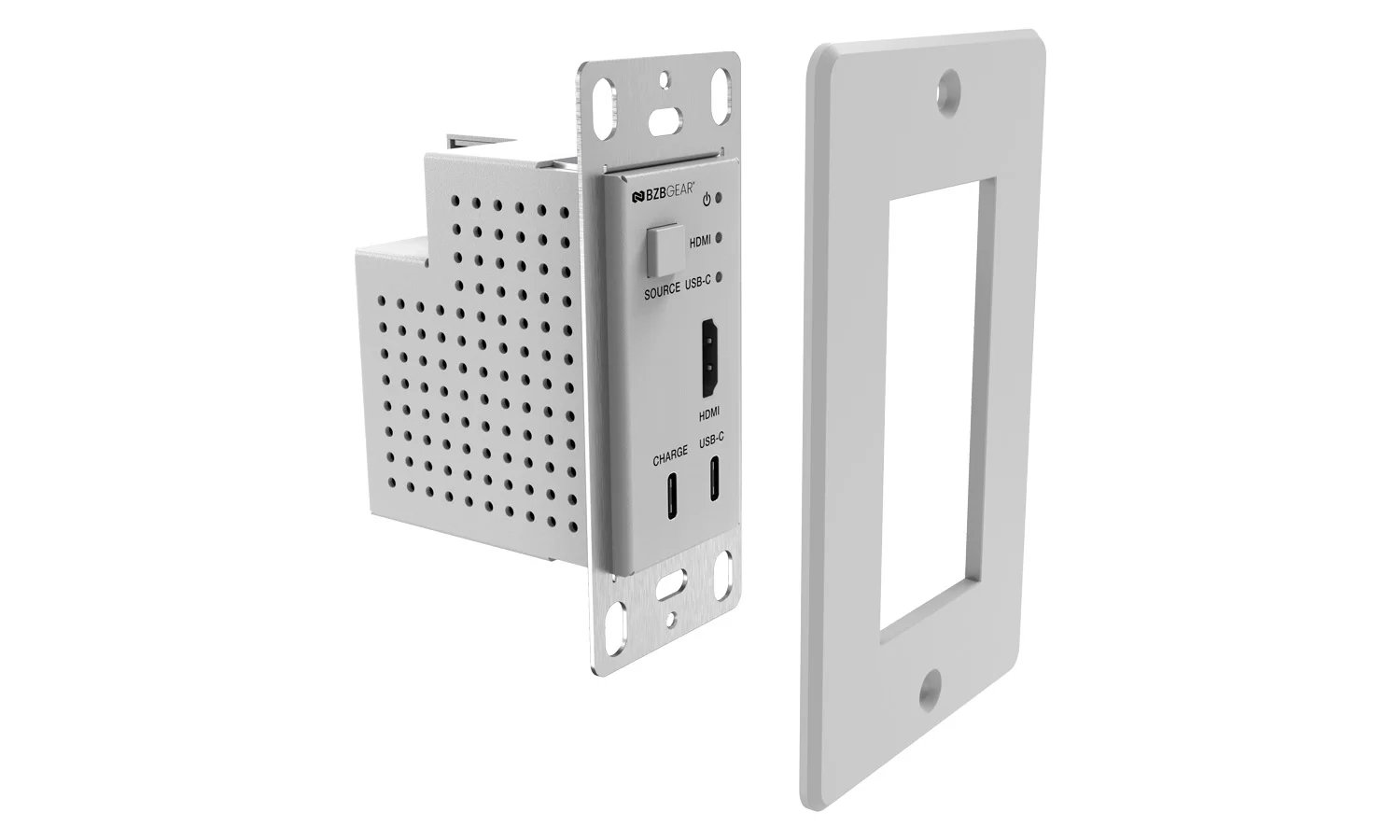 BZBGear BG-EXH-50UWP-W HDMI and USB-C Wall Plate Extender Kit - view 4