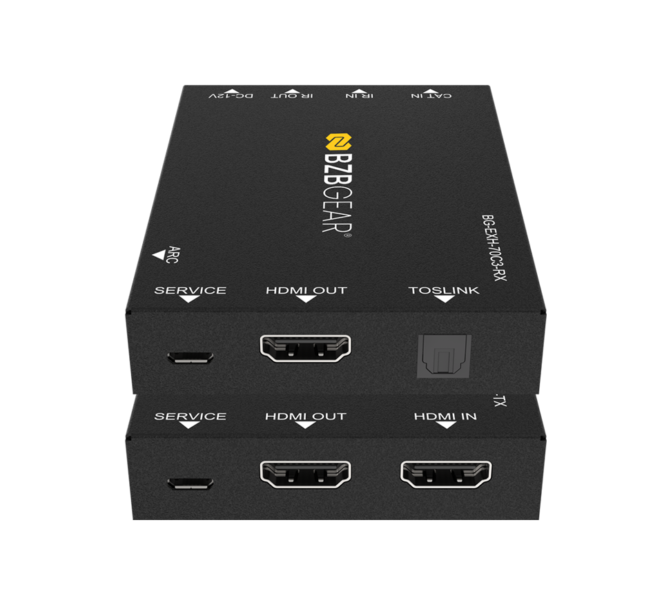 BZBGear BG-EXH-70C3 HDMI Extender over Cat5e/6 with PoC and ARC