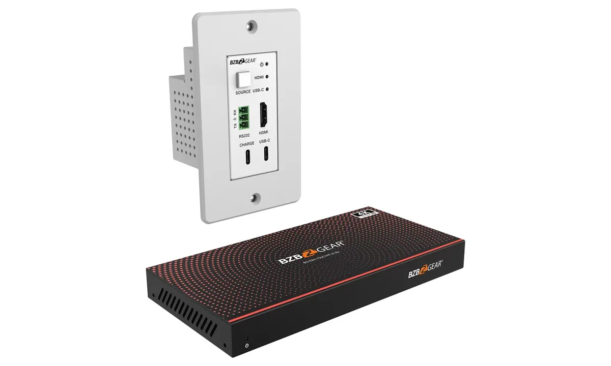 BZBGear BG-EXH-70UCWP-W HDMI and USB-C Wall Plate HDBaseT Kit with RS-232 - view 2