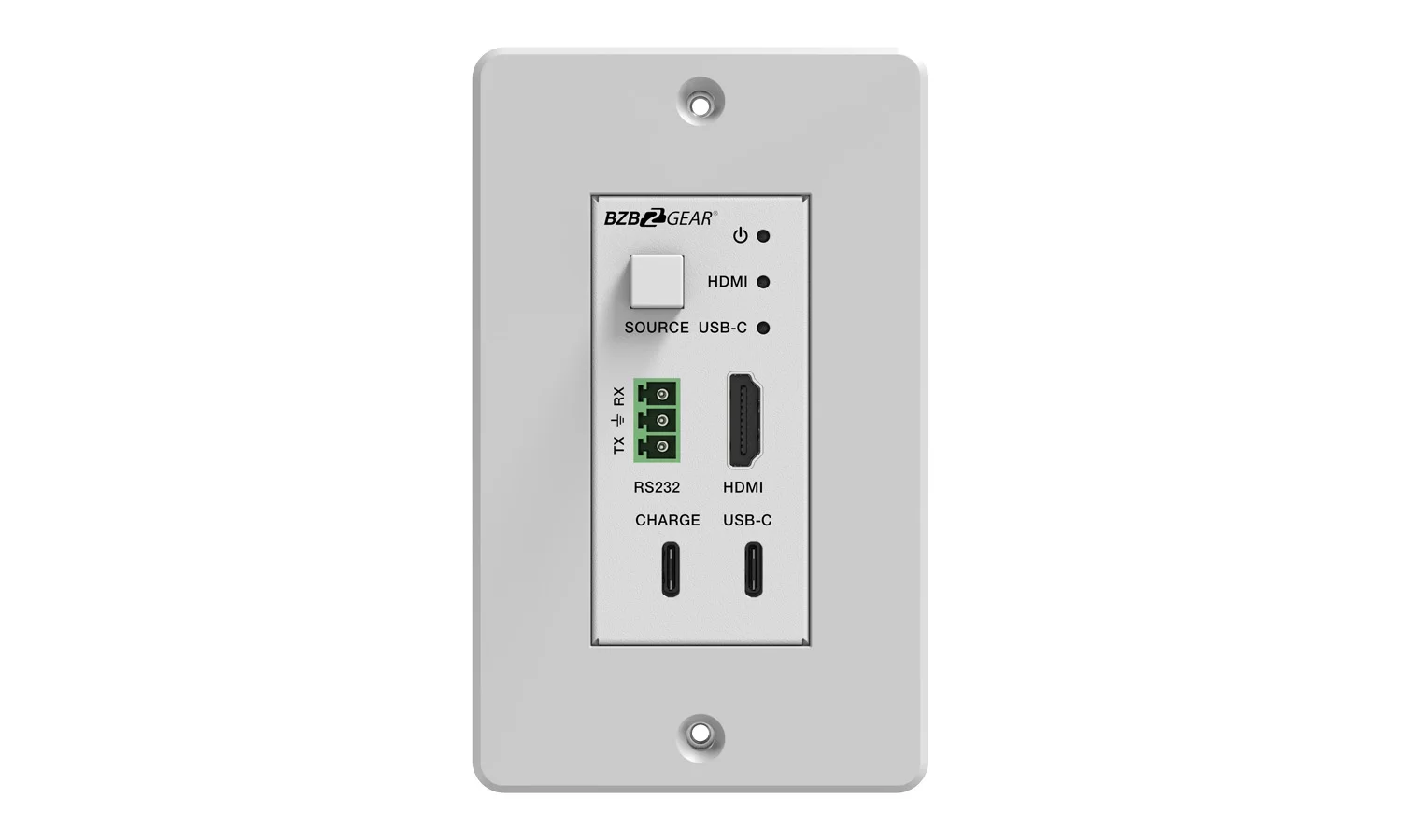 BZBGear BG-EXH-70UCWP-W HDMI and USB-C Wall Plate HDBaseT Kit with RS-232 - view 3