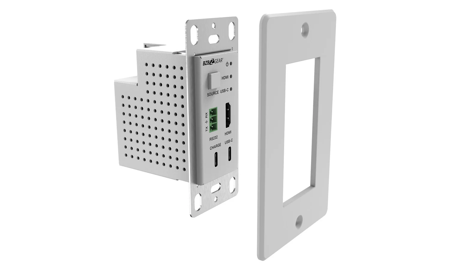 BZBGear BG-EXH-70UCWP-W HDMI and USB-C Wall Plate HDBaseT Kit with RS-232 - view 4
