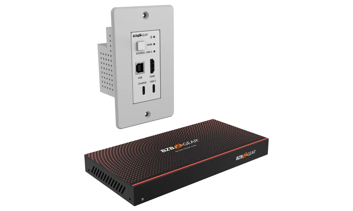 BZBGear BG-EXH-70UWP-W HDMI, USB-C and KVM Wall Plate HDBaseT Kit - view 2