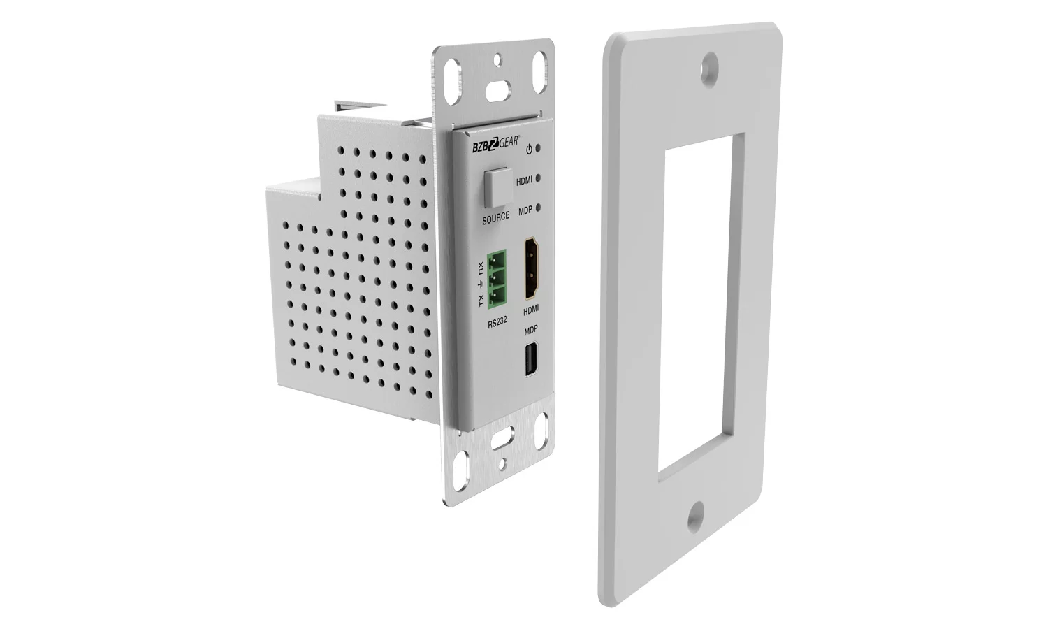 BZBGear BG-EXHD-70UCWP-W HDMI and Mini DisplayPort Wall Plate HDBaseT Kit with RS-232 - view 4