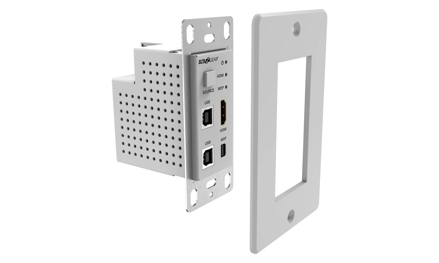 BZBGear BG-EXHD-70UWP-W HDMI, Mini DisplayPort and KVM Wall Plate HDBaseT Kit - view 4