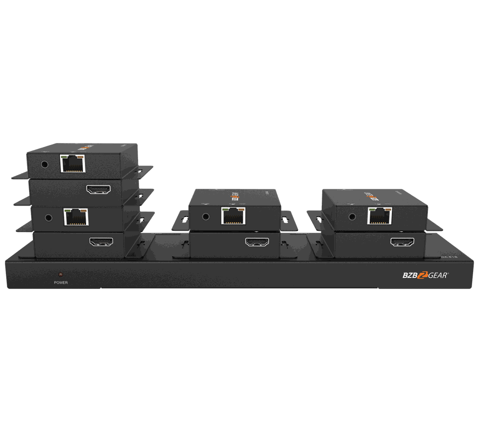 BZBGear BG-HDA-E18 1x8 HDMI Splitter Kit with Eight Receivers