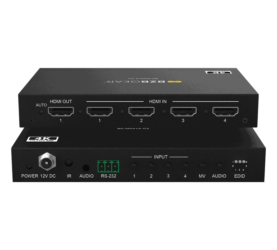 BZBGear BG-MV41A-G2 4x1 Seamless Switcher and Quad Multiviewer